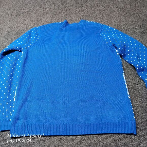 Ugly Jolly Sweaters Christmas Snowman with Beer Fair Isle Blue Adult Large - Picture 6 of 7